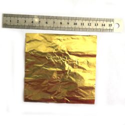 Sárgaréz vékony lemezszalag, 100 x 100 mm 