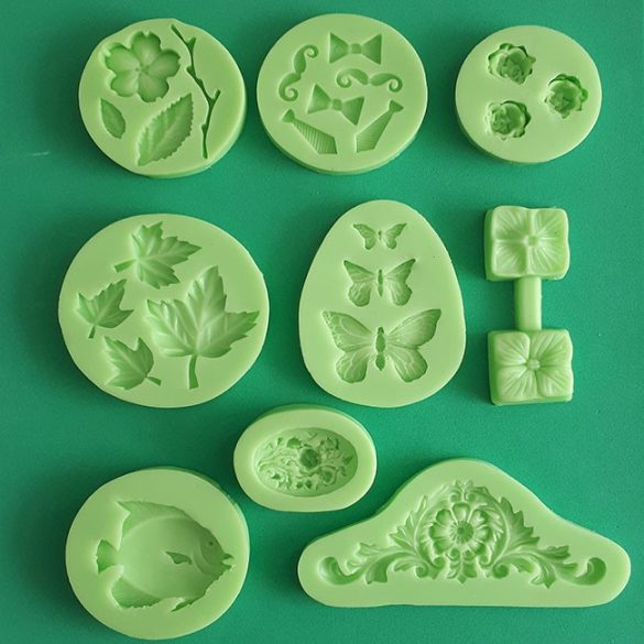 Silicone Fondant Moulds Big Pack of 9 pieces