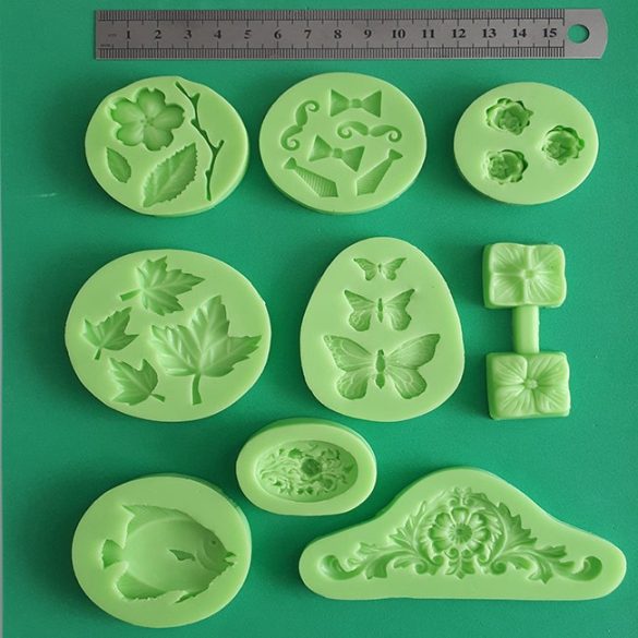 Silicone Fondant Moulds Big Pack of 9 pieces