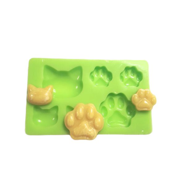 Cat Head and Paw Silicone Form for jewellery Casting