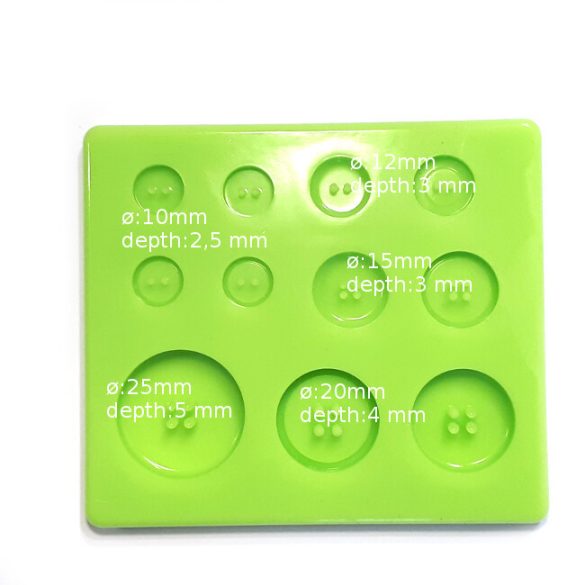 Home Made Button of 7 Pieces Silicone Casting Mould