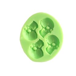 Silicone Fondant Mould, 4 Skulls