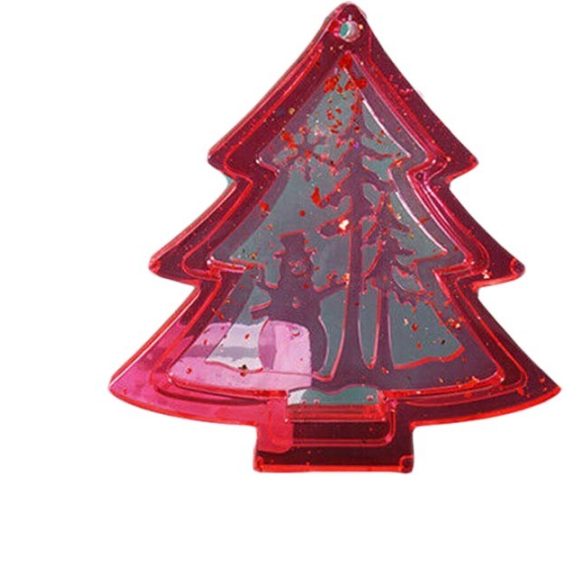 Christmas decoration - Pine tree with snowman silicone shape