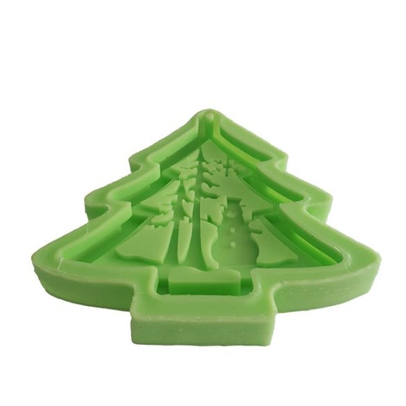 Christmas decoration - Pine tree with snowman silicone shape